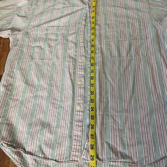 80’s Vintage Levi's Diamond Label Striped Casual Short Sleeve Button Down Shirt - Picture 8 of 8